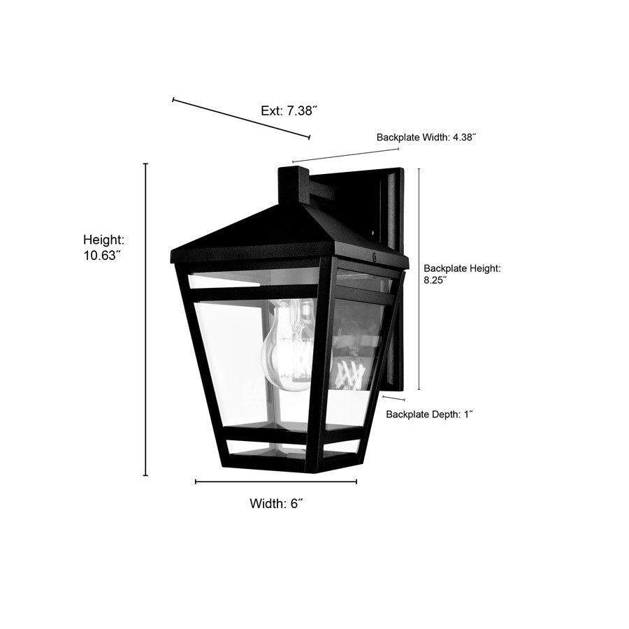 Millennium Lighting Seager 1Lt Outdoor Wall Sconce, Textured Black