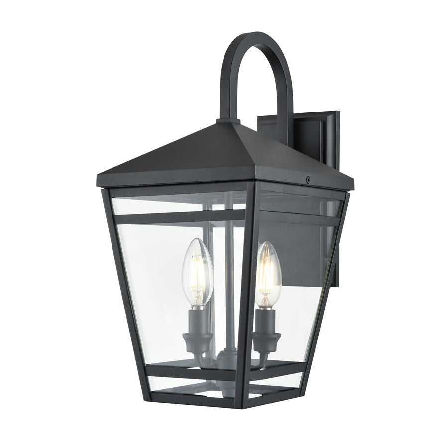 Millennium Lighting Seager 2Lt 16" Outdoor Wall Sconce, Black