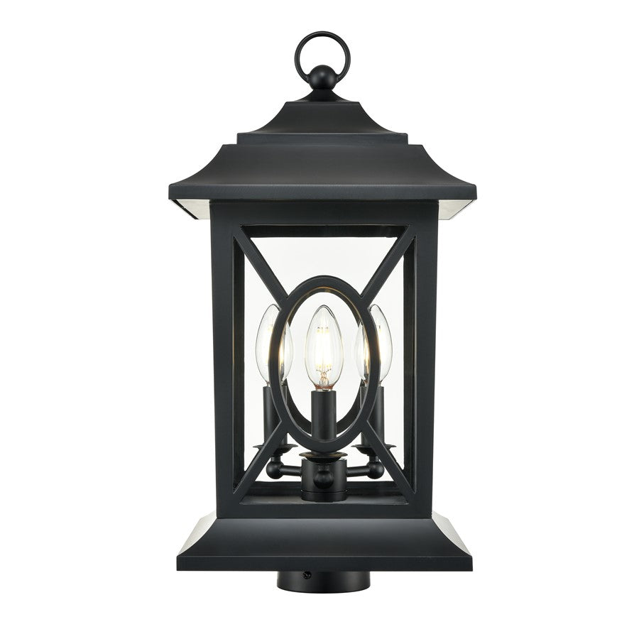 Millennium Lighting Allbert 3Lt Outdoor Post Lantern, Black - 85105-PBK
