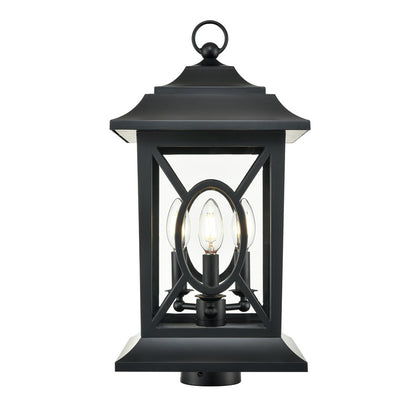 Millennium Lighting Allbert 3Lt Outdoor Post Lantern, Black - 85105-PBK
