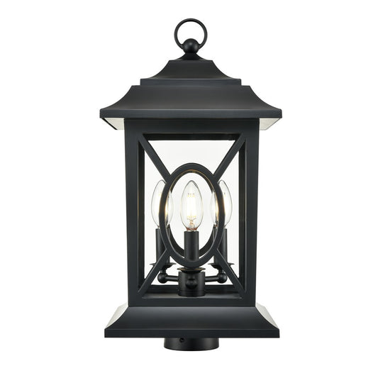 Millennium Lighting Allbert 3Lt Outdoor Post Lantern, Black - 85105-PBK