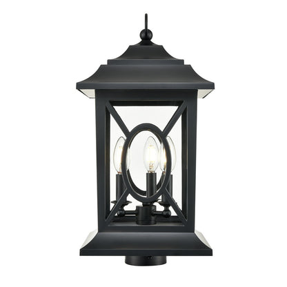 Millennium Lighting Allbert 3Lt Outdoor Post Lantern, Black