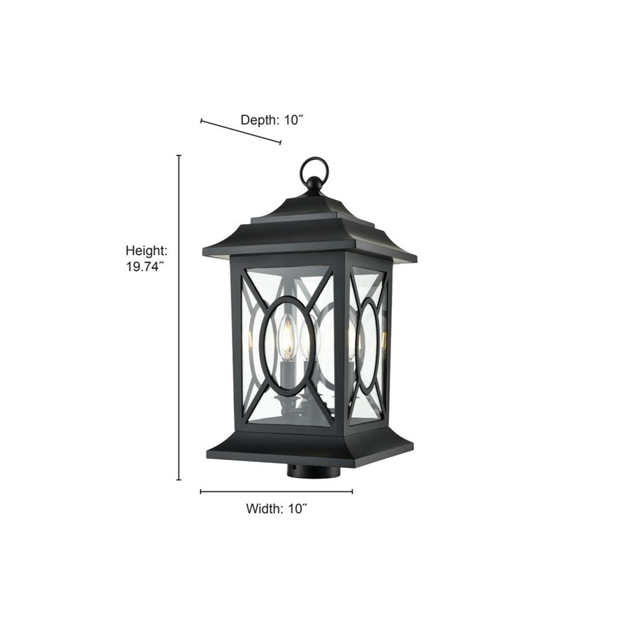 Millennium Lighting Allbert 3Lt Outdoor Post Lantern, Black