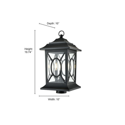 Millennium Lighting Allbert 3Lt Outdoor Post Lantern, Black