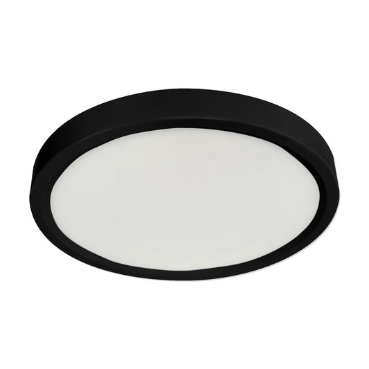 RP Lighting 7" Ultra Slim Round Disk 14W, Black/Frosted - 8536-1BK-HO-90-3K