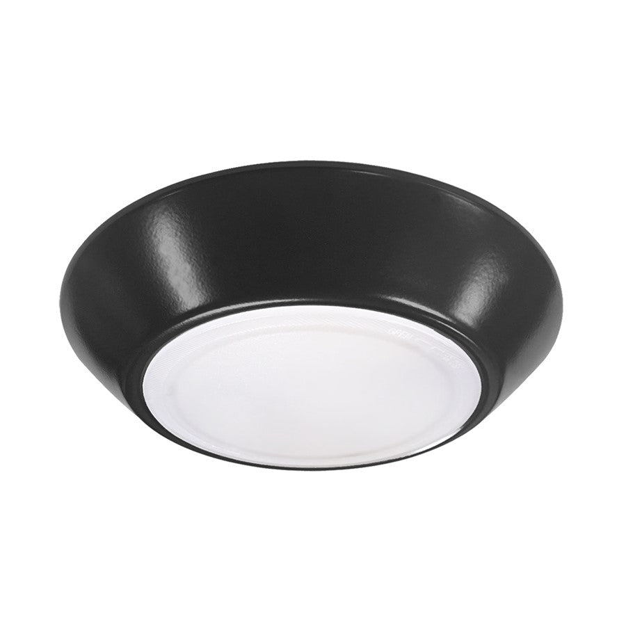 RP Lighting 6" LED Disk Light 15W Flat lens, Black/Frosted - 8538BK-90-3K