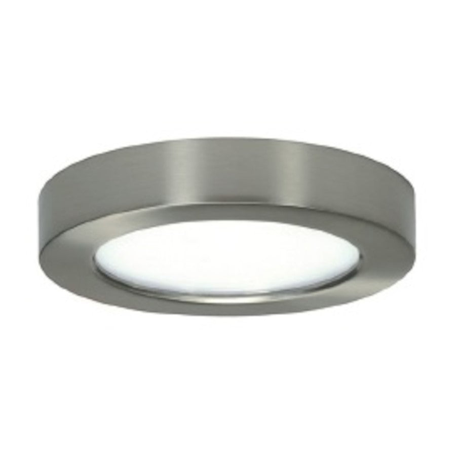 RP Lighting 7" Slim Round Disk 14W, 3K, Nickel/Frosted - 8539BN-80-3K