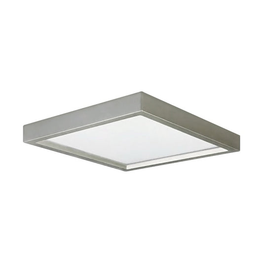 RP Lighting 6" Low Profile Square 15W/3K, Nickel/White - 8548BN-90-3K