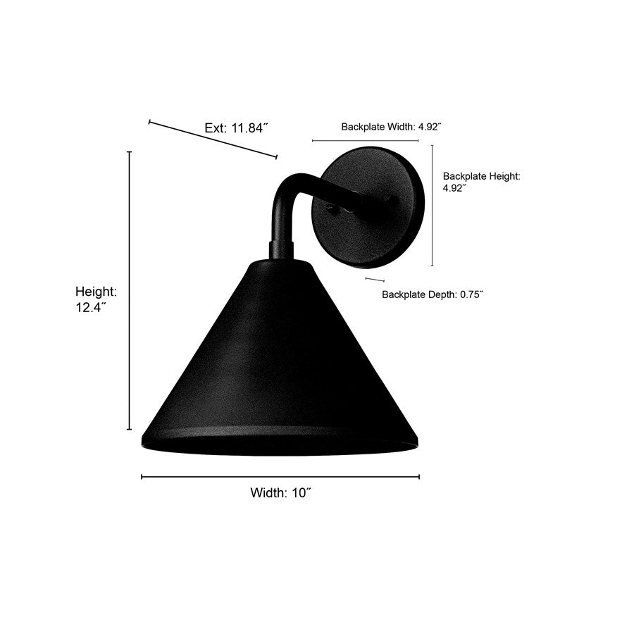 Millennium Lighting Axston 1Lt 13" Outdoor Wall Sconce, Black