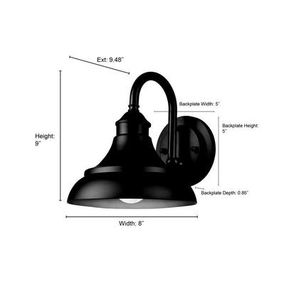 Millennium Lighting Alvii 1Lt Outdoor Wall Sconce, Black