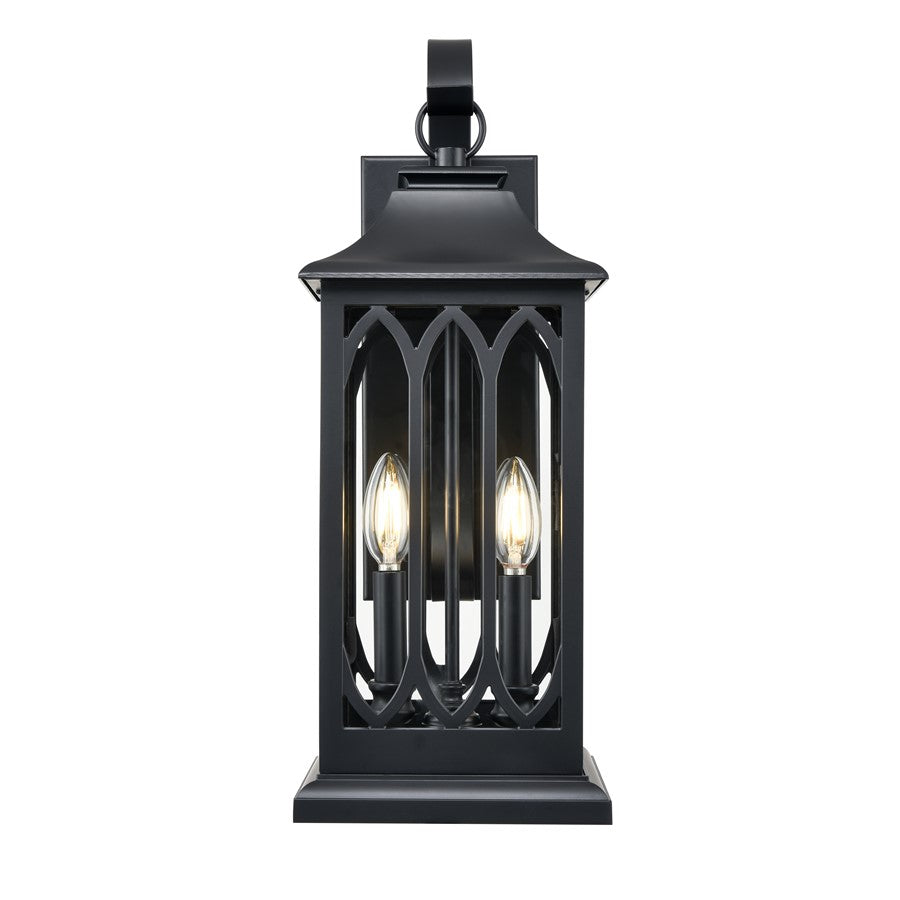 Millennium Lighting Mallorey 2Lt Outdoor Wall Sconce, Black - 88102-PBK