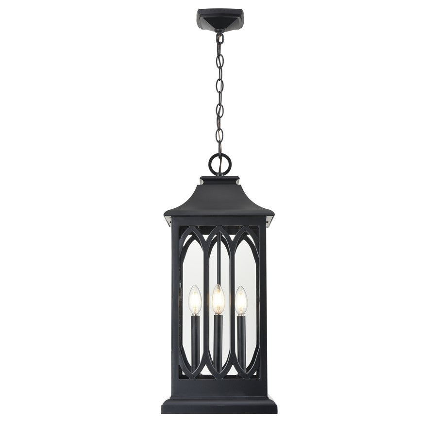 Millennium Lighting Mallorey 3Lt Outdoor Hanging Lantern, Black - 88104-PBK