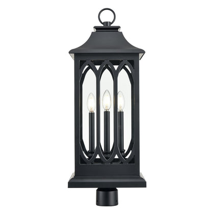 Millennium Lighting Mallorey 3Lt Outdoor Post Lantern, Black - 88105-PBK