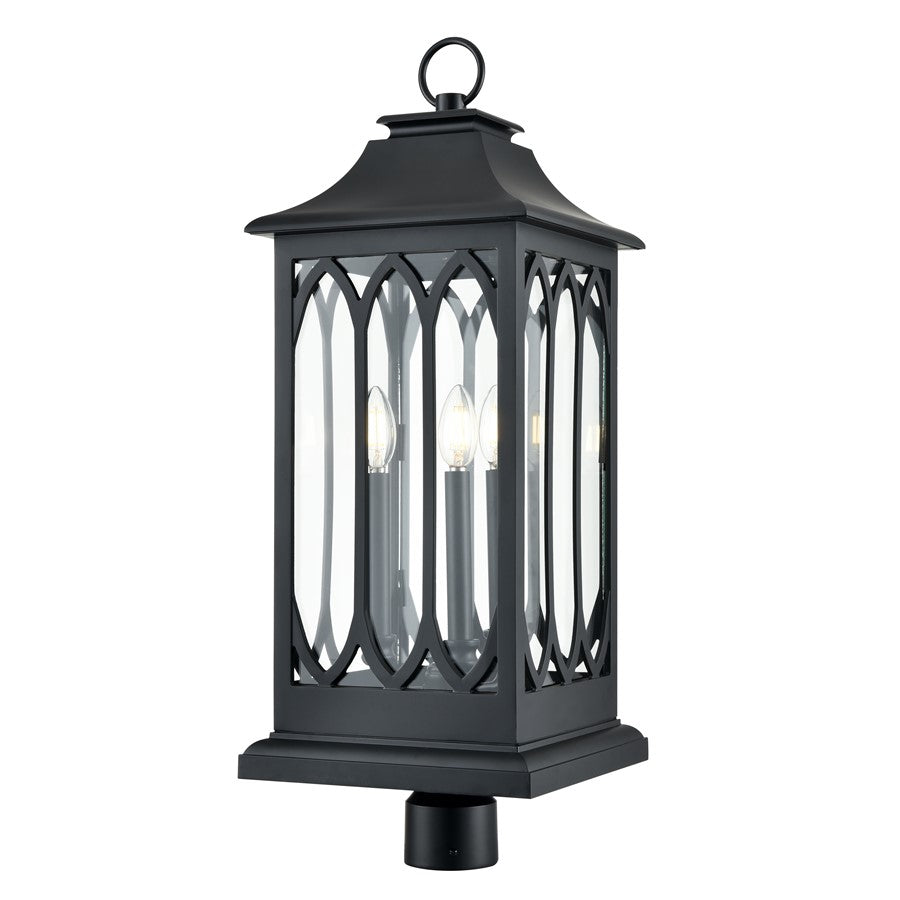 Millennium Lighting Mallorey 3Lt Outdoor Post Lantern, Black