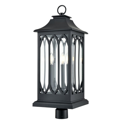 Millennium Lighting Mallorey 3Lt Outdoor Post Lantern, Black