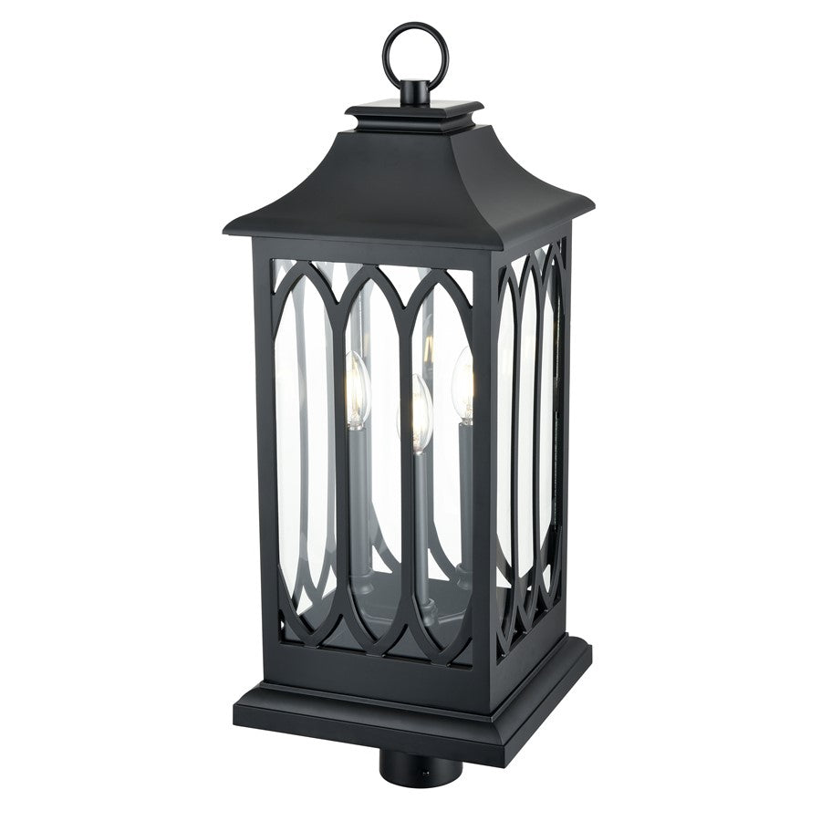 Millennium Lighting Mallorey 3Lt Outdoor Post Lantern, Black