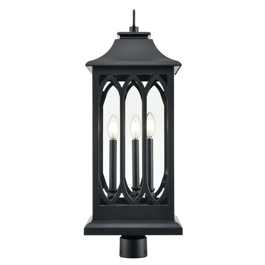 Millennium Lighting Mallorey 3Lt Outdoor Post Lantern, Black