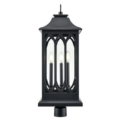 Millennium Lighting Mallorey 3Lt Outdoor Post Lantern, Black