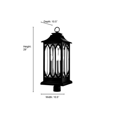 Millennium Lighting Mallorey 3Lt Outdoor Post Lantern, Black