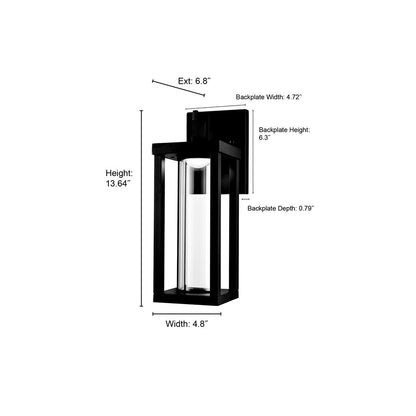 Millennium Lighting Dumont 14" LED Outdoor Wall Sconce, Black