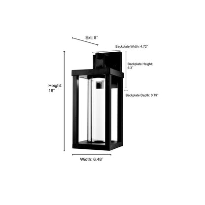 Millennium Lighting Dumont 16" LED Outdoor Wall Sconce, Black