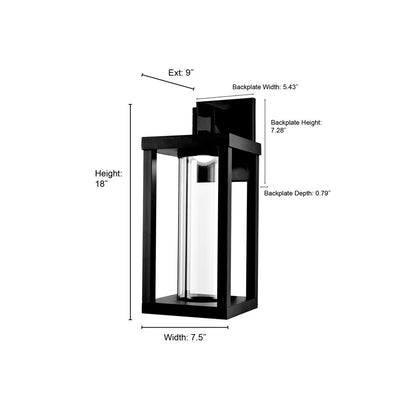 Millennium Lighting Dumont 18" LED Outdoor Wall Sconce, Black