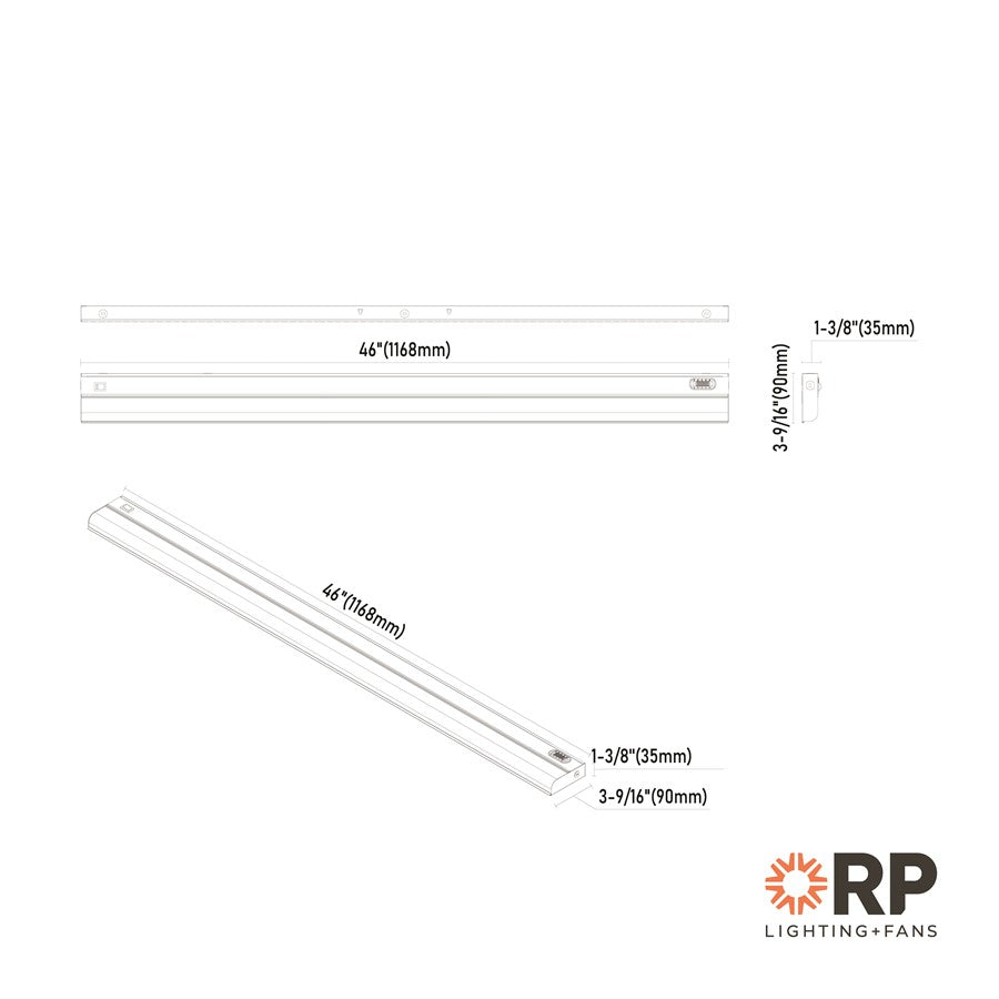 RP Lighting Undercabinet 46" LED Light, White/Frosted