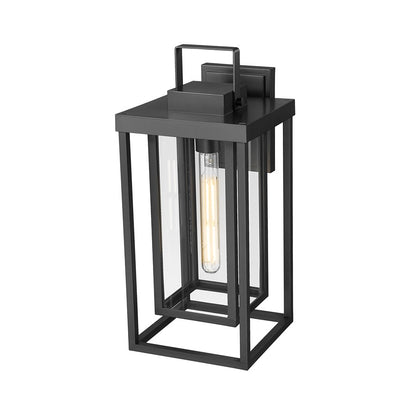 Millennium McDonough 18" High 1Lt Outdoor Wall Lantern, Black/Clear - 901001-PBK