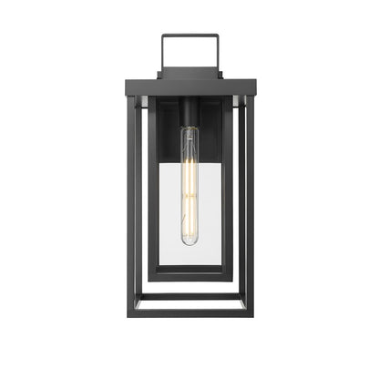 Millennium McDonough 18" High 1Lt Outdoor Wall Lantern, Black/Clear