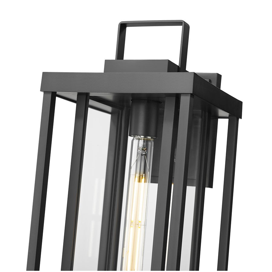 Millennium McDonough 18" High 1Lt Outdoor Wall Lantern, Black/Clear