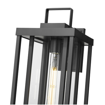 Millennium McDonough 18" High 1Lt Outdoor Wall Lantern, Black/Clear