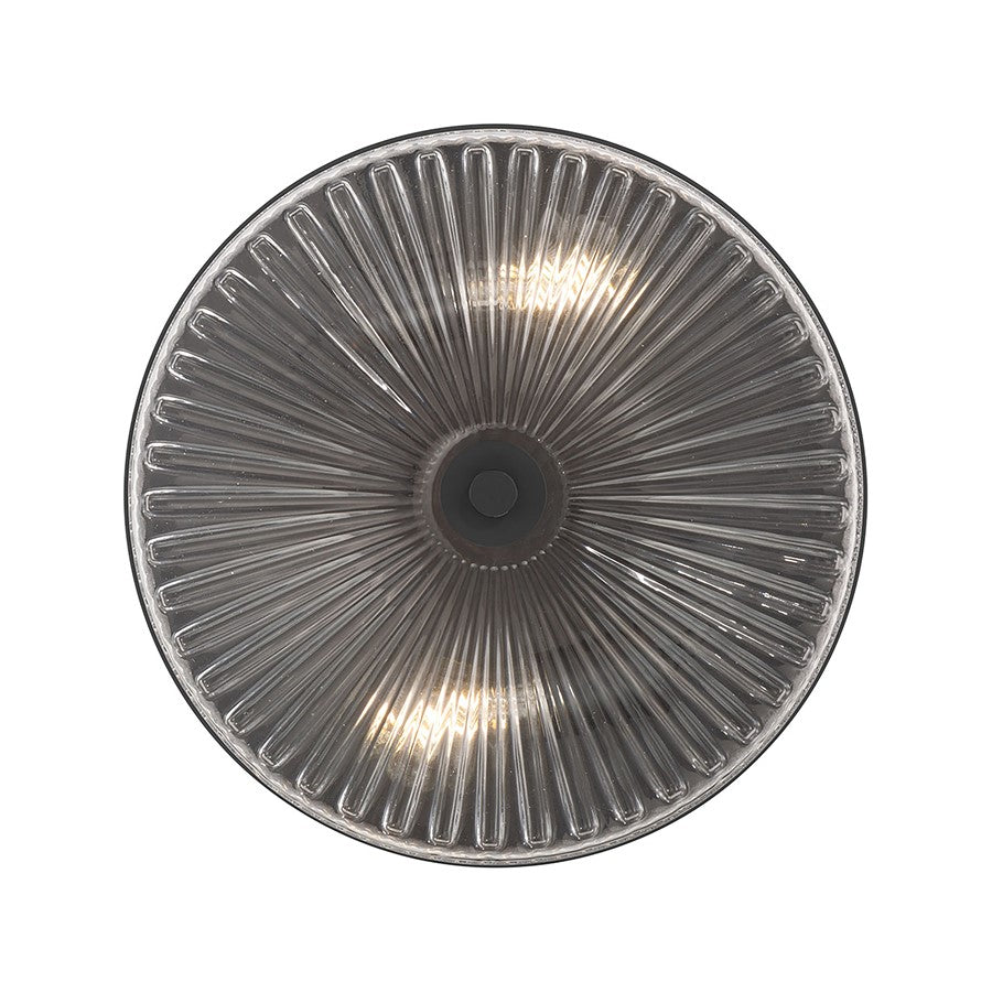 Millennium Lighting Virette 2Lt Flush Mount, Black/Clear Striated