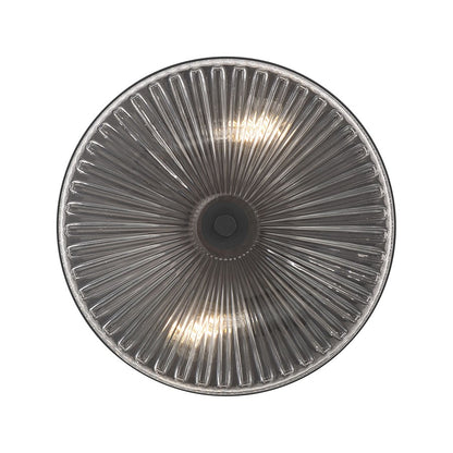 Millennium Lighting Virette 2Lt Flush Mount, Black/Clear Striated
