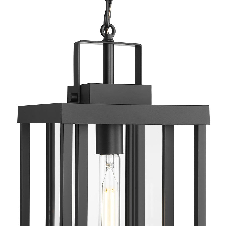 Millennium McDonough 8" 1Lt Outdoor Hanging Lantern, Black/Clear