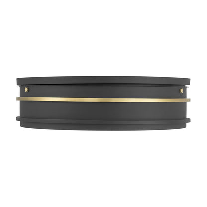 Millennium Lighting Stralara 3 Light Flush Mount, Matte Black