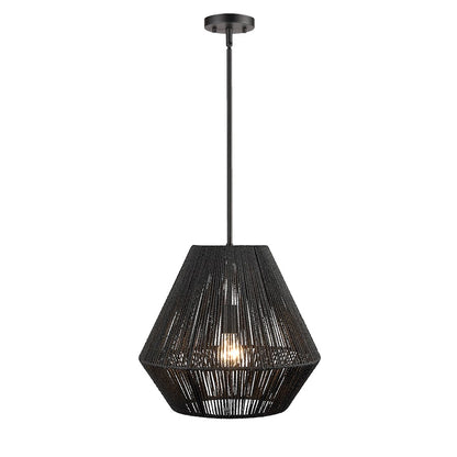 1 Light Pendant Light, Matte Black