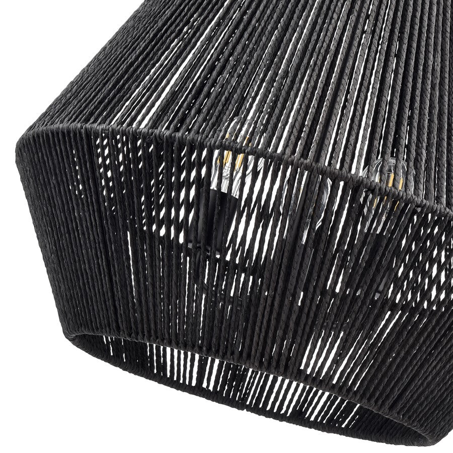 Millennium Lighting Elise 3Lt 22" Pendant, Black/Black