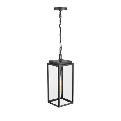 Millennium Alpharetta 7.5" 1Lt Outdoor Hanging Lantern, Black/Clear - 902301-PBK