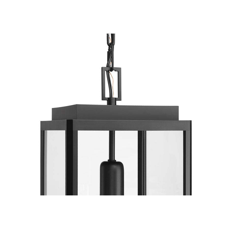 Millennium Alpharetta 7.5" 1Lt Outdoor Hanging Lantern, Black/Clear