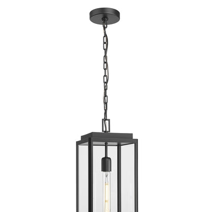 Millennium Alpharetta 7.5" 1Lt Outdoor Hanging Lantern, Black/Clear