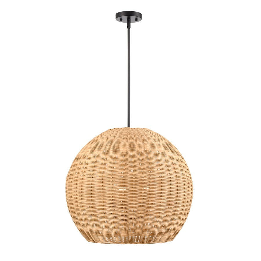 Millennium Lighting Elise 3Lt 22" Pendant, Black/Natural