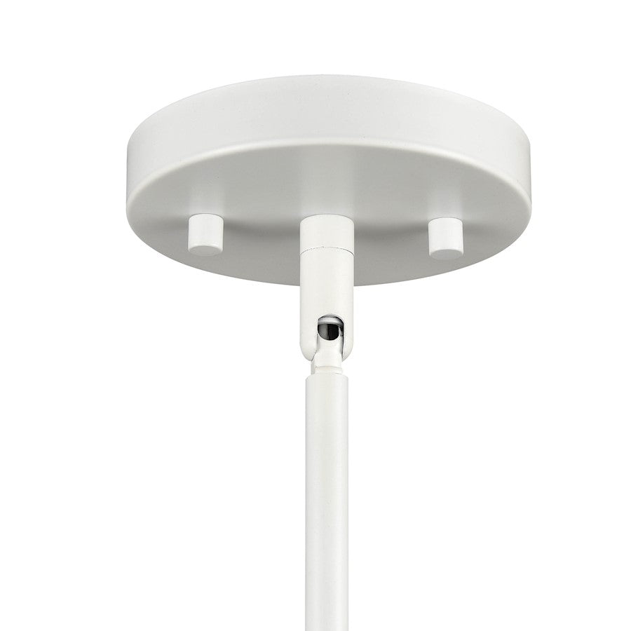 1 Light 15" Pendant, White