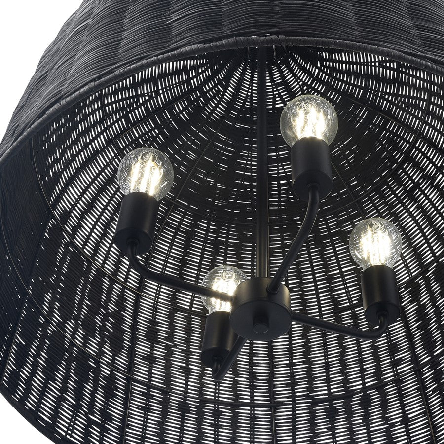Millennium Lighting Elise 4Lt 24" Pendant, Black/Black