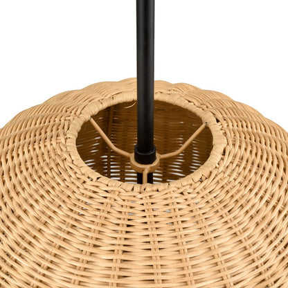 Millennium Lighting Elise 1Lt 16" Pendant, Black/Natural