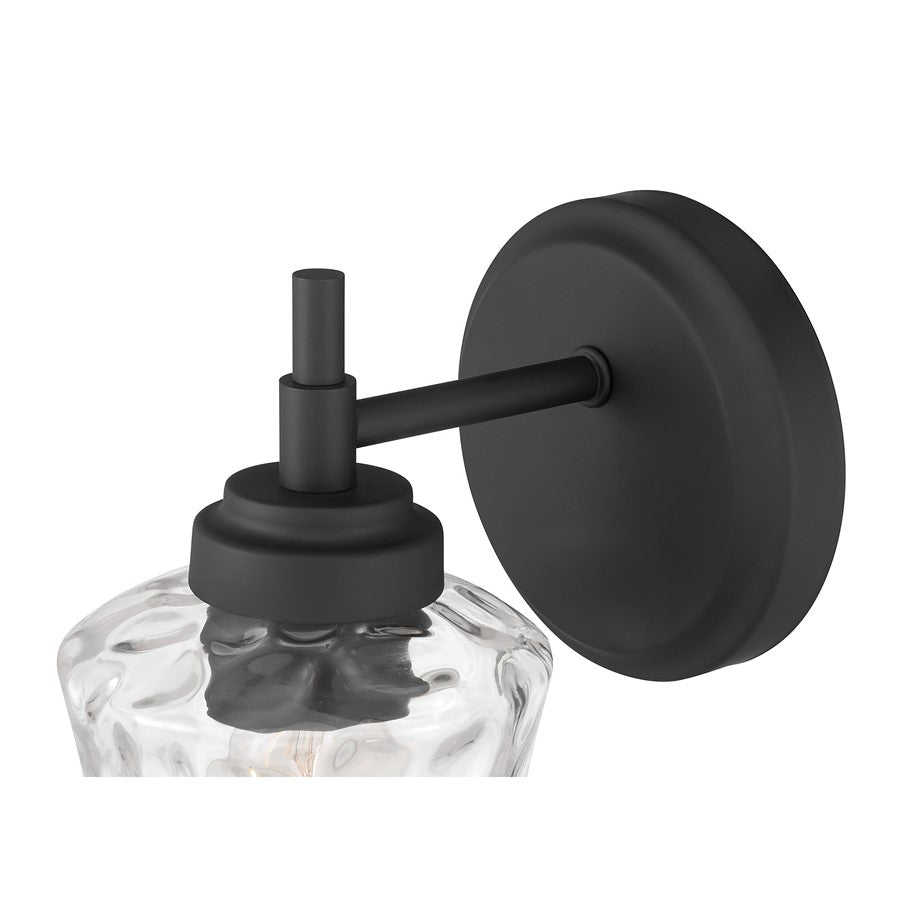 Millennium Clarvyn 1Lt Wall Sconce, Black/Clear Stone Water