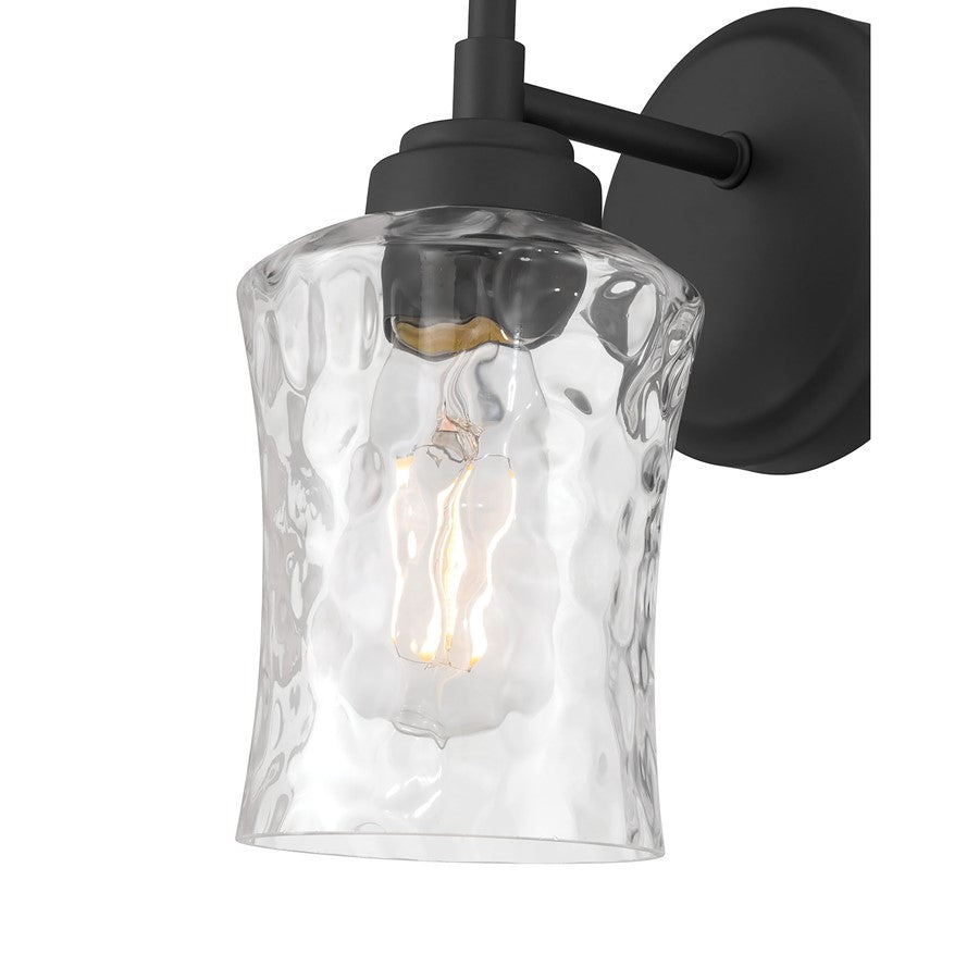 Millennium Clarvyn 1Lt Wall Sconce, Black/Clear Stone Water