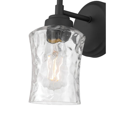 Millennium Clarvyn 1Lt Wall Sconce, Black/Clear Stone Water