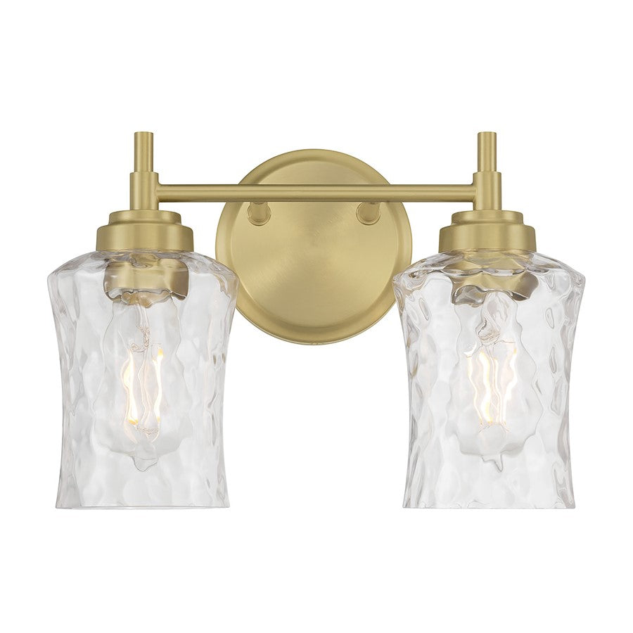 Millennium Clarvyn 2Lt Bathroom Vanity Light, Brass/Clear Stone