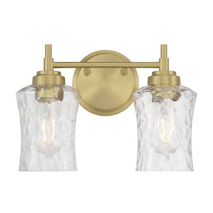 Millennium Clarvyn 2Lt Bathroom Vanity Light, Brass/Clear Stone