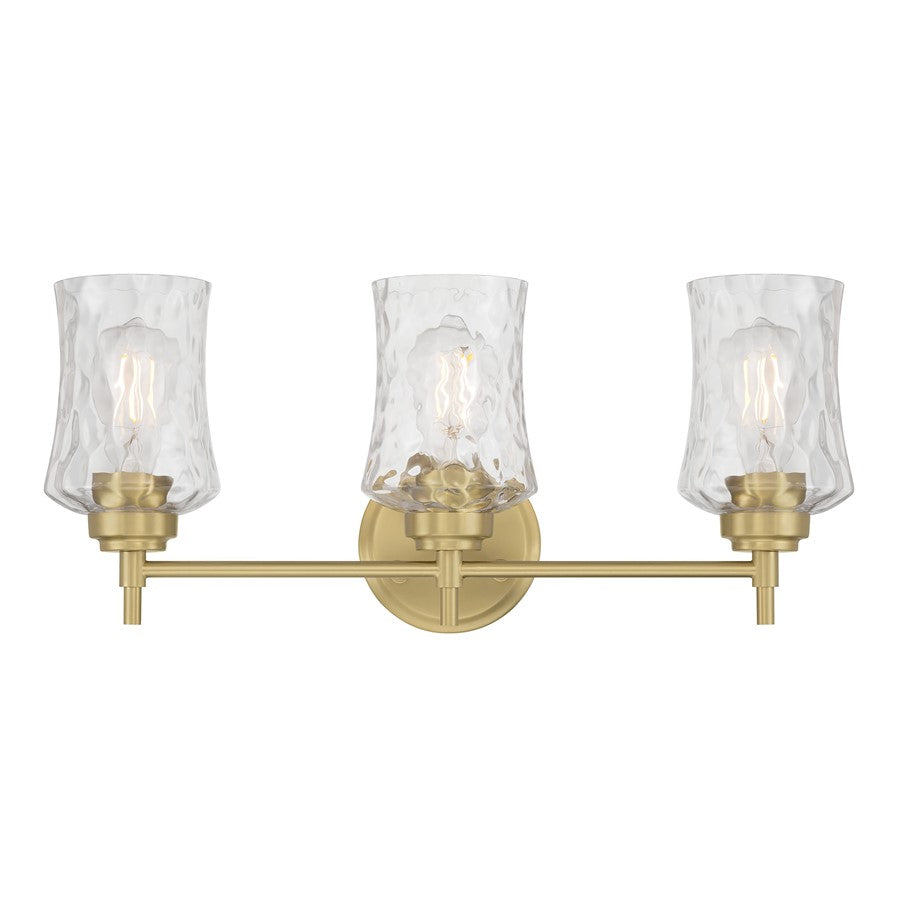 Millennium Clarvyn 3Lt Bathroom Vanity Light, Brass/Clear Stone